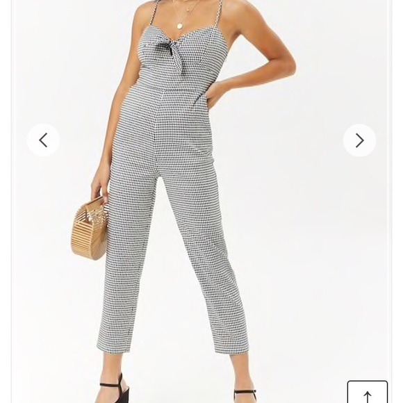 Forever 21 Pants - SOLD // Knot-Front Gingham Jumpsuit